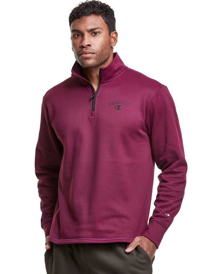 Champion Game Day 1/4 Zip Block Arch Logo - Miesten Violetit Collegepaita - Suomi 9184605-YZ